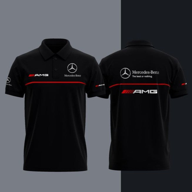 Mercedes AMG Black Polo Shirt – Premium Motorsport-Inspired Edition