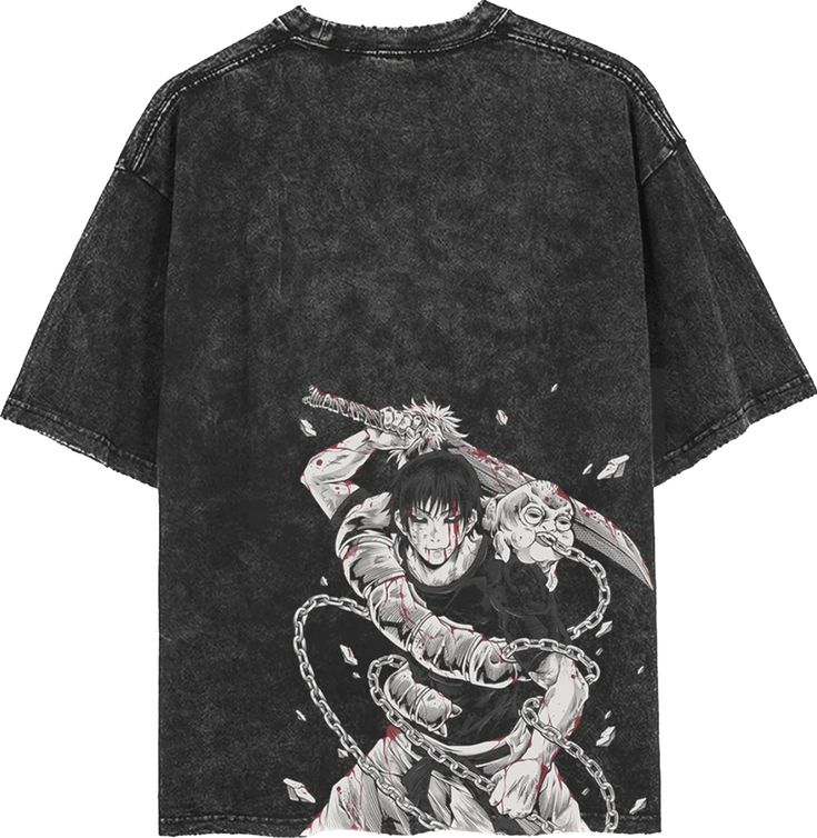 Toji Fushiguro "Chains & Blade" Oversized Acid-Wash Tee