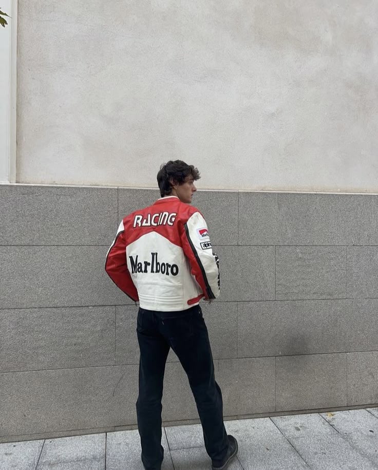 Marlboro White Leather Jacket - Embroidered (Unisex)