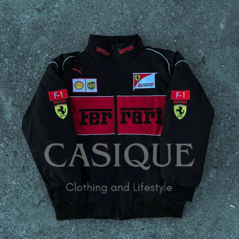 Ferrari Black Jacket - Embroidered (Unisex)