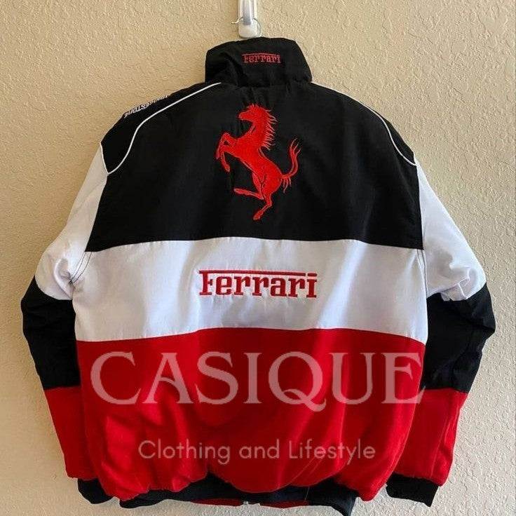 Ferrari Tri-Color Puffer Jacket - printed (Unisex)