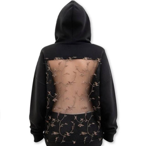 Black Blossom Back Hoodie by Casique