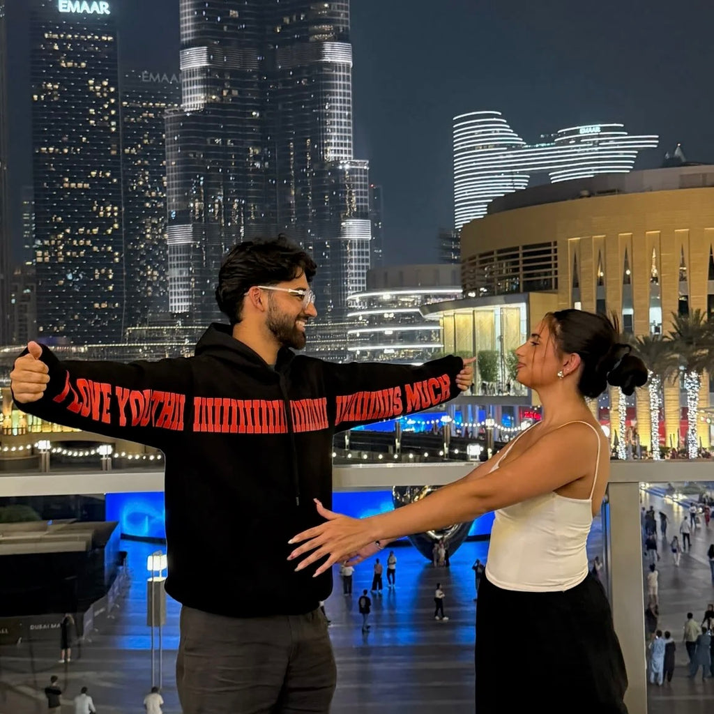 “I Love You This Much” Puff Print Hoodie – 280 GSM Premium Cotton