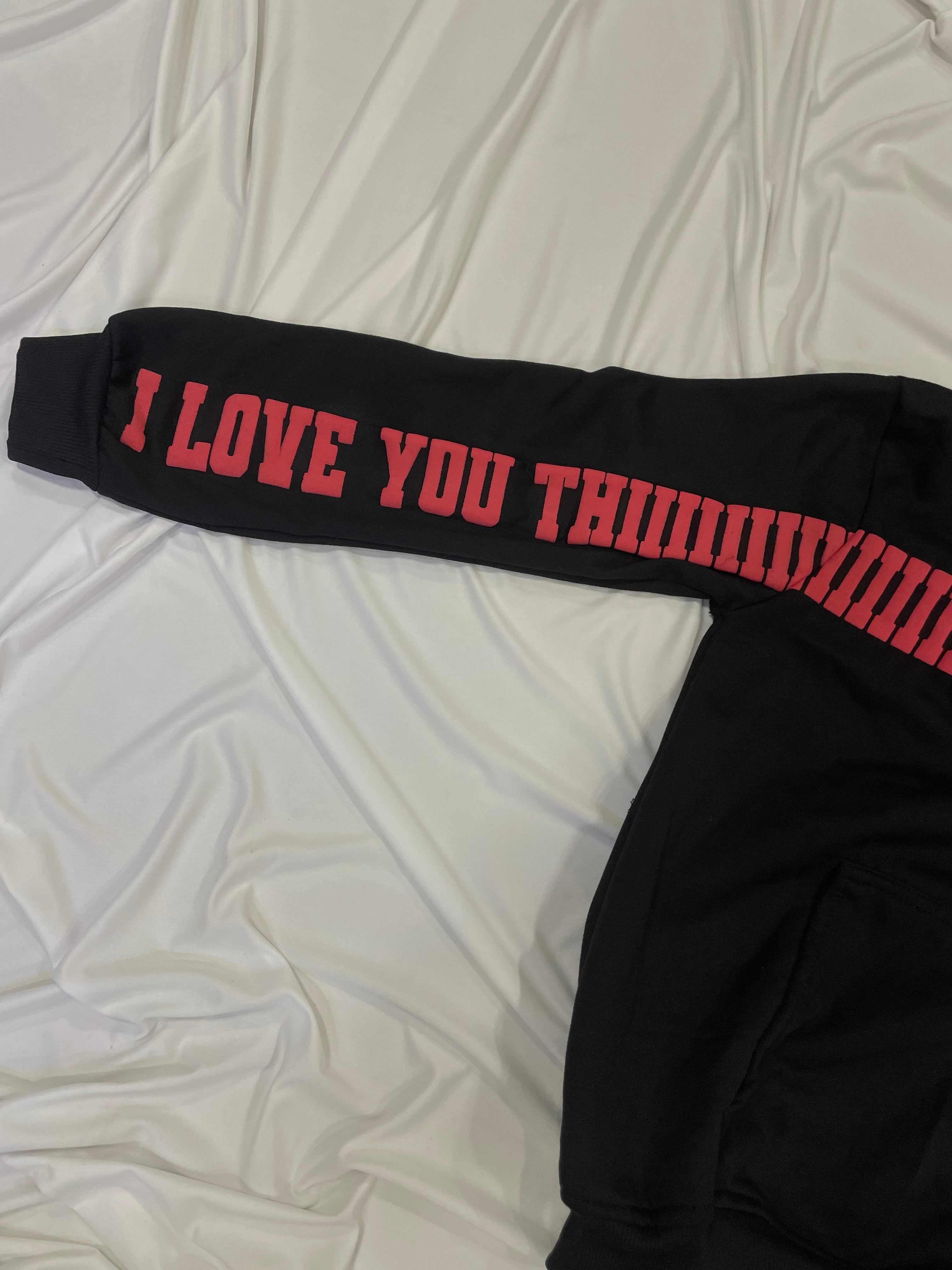 “I Love You This Much” Puff Print Hoodie – 280 GSM Premium Cotton