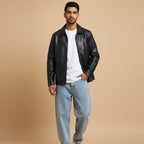 Classic Black Leather Jacket (Unisex)