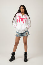 Spider Gwen Graphic Zip Hoodie – Unisex Oversized Streetwear Superhero Hoodie