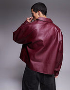 Classic Cherry Red Leather Jacket (Unisex)