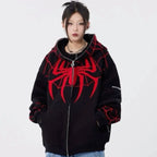 Miles Morales Web Graphic Zip Hoodie – Unisex Oversized Streetwear Superhero Hoodie