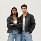 Classic Black Leather Jacket (Unisex)