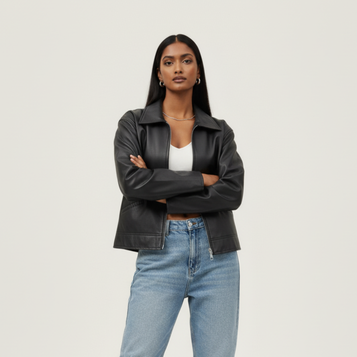 Classic Black Leather Jacket (Unisex)