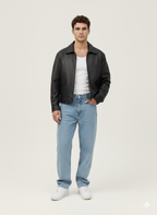 Classic Black Leather Jacket (Unisex)