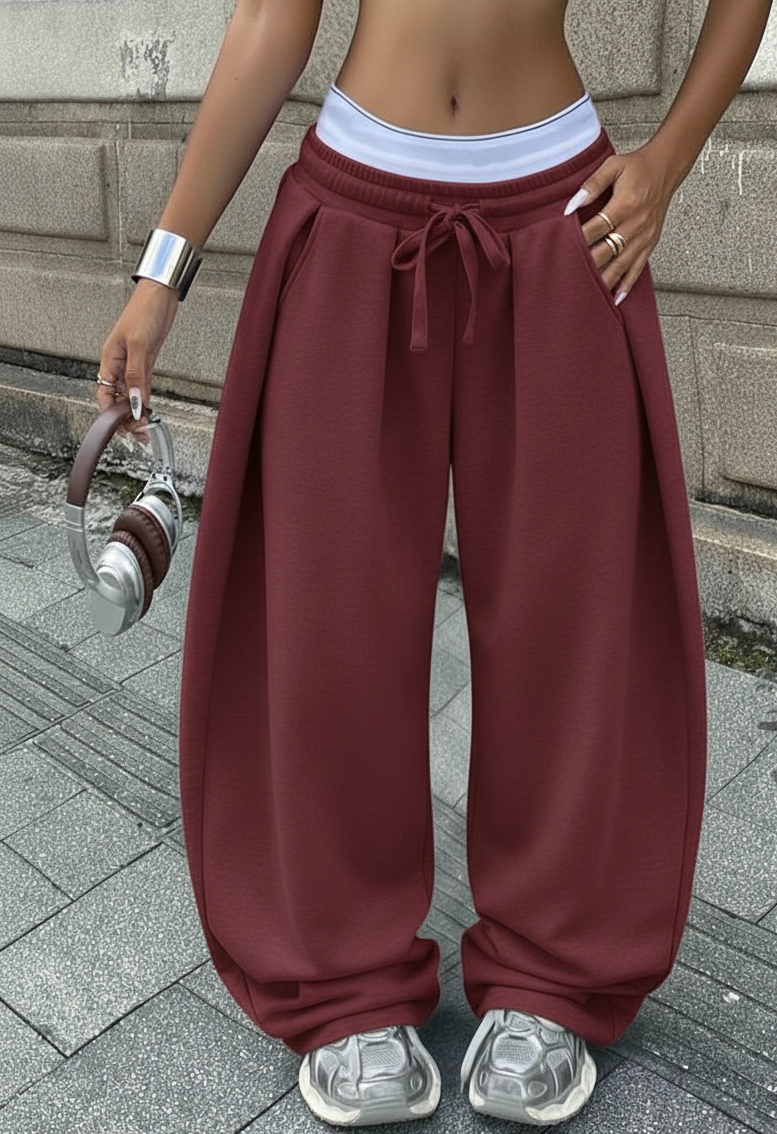 Unisex Oversized Track Pants with White Strap by Casique [Unisex]