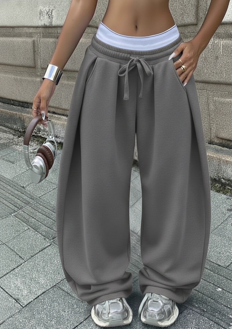 Unisex Oversized Track Pants with White Strap by Casique [Unisex]