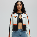Mclaren Cropped Vegan Leather Jacket For Women