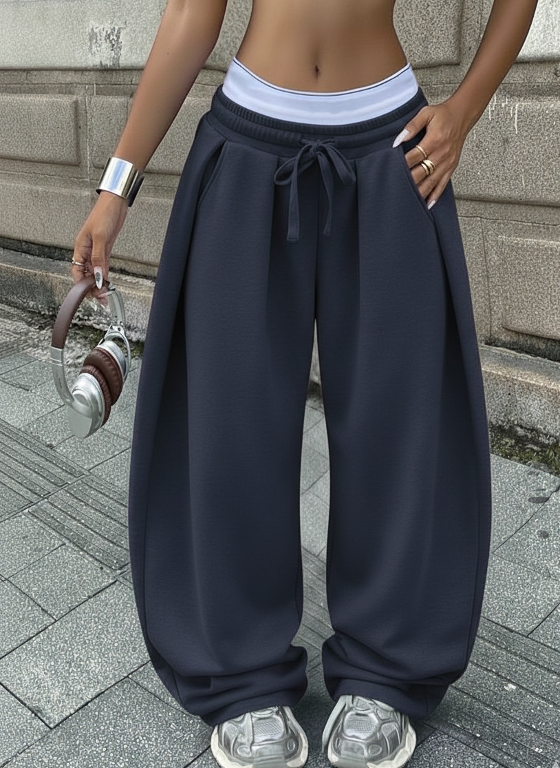 Unisex Oversized Track Pants with White Strap by Casique [Unisex]