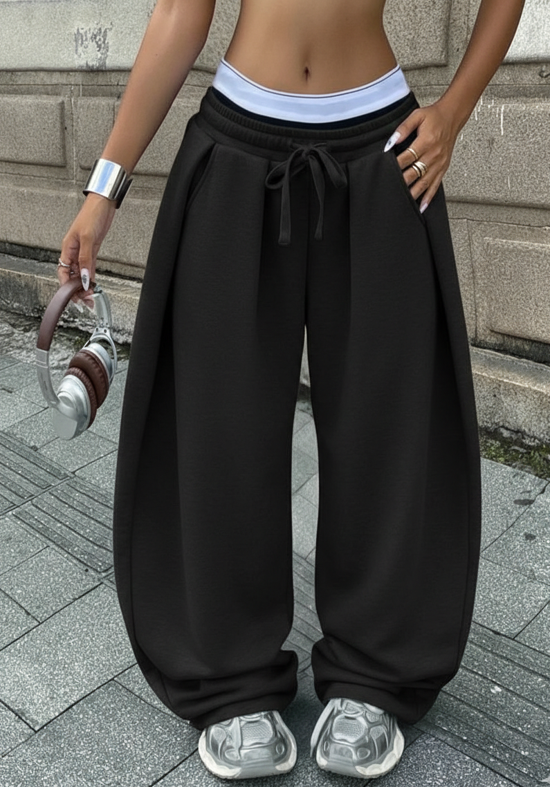 Unisex Oversized Track Pants with White Strap by Casique [Unisex]