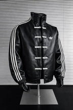 Casique Faux Leather Chinese New Year Tang Jacket – CTT-Inspired Premium Streetwear Bomber (Black)