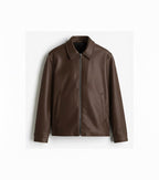 Brown Vegan Leather Jacket By Casique (Unisex)