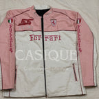 Custom 55 Sainz Pink Ferrari Vegan Leather Jacket – Exclusive F1 Streetwear by Casique