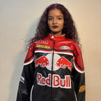 Red Bull Racing Vegan Leather Jacket – Premium Motorsport Style (Unisex)