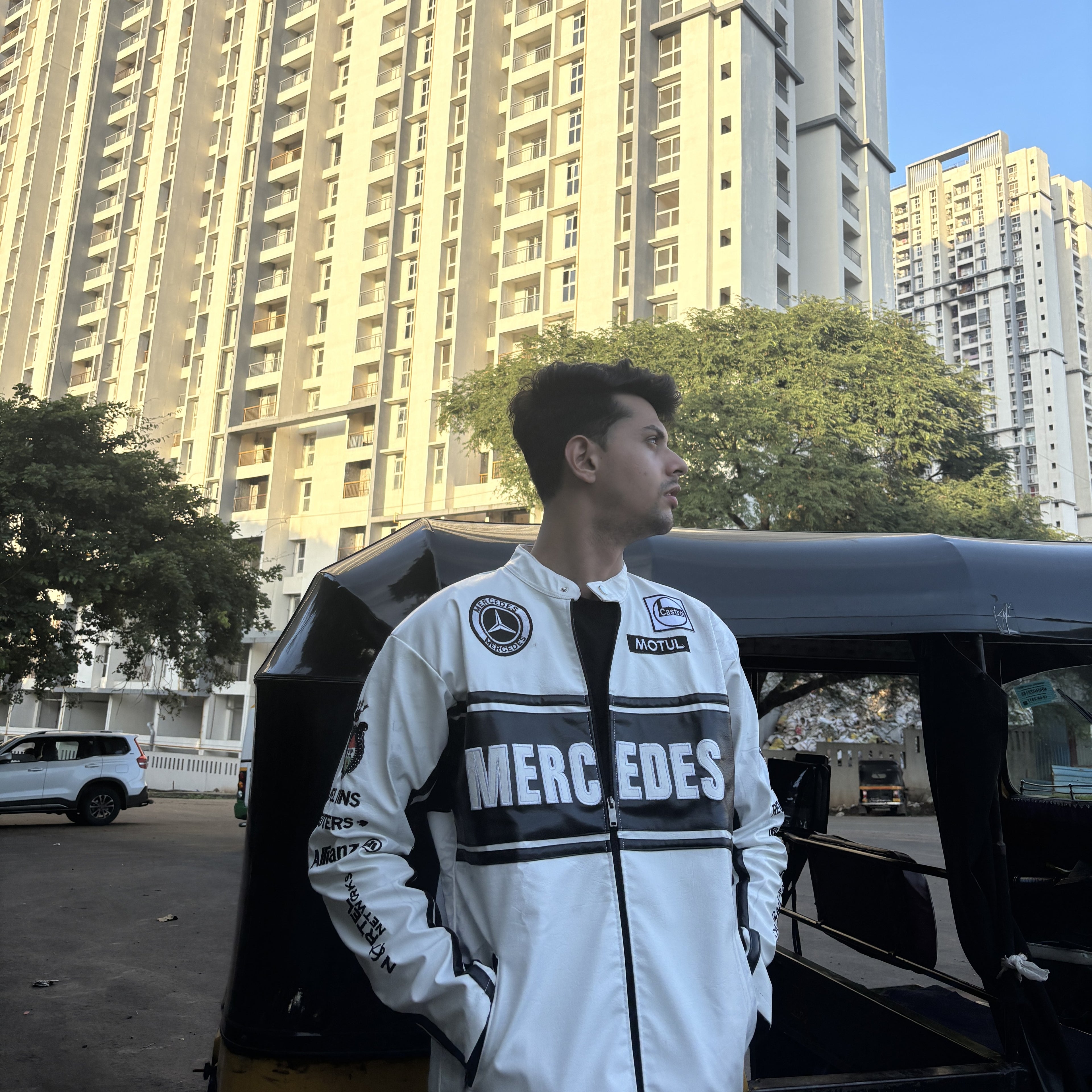 Premium Mercedes Leather Jacket - Embroidered (Unisex)