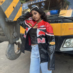 Red Bull Racing Vegan Leather Jacket – Premium Motorsport Style (Unisex)