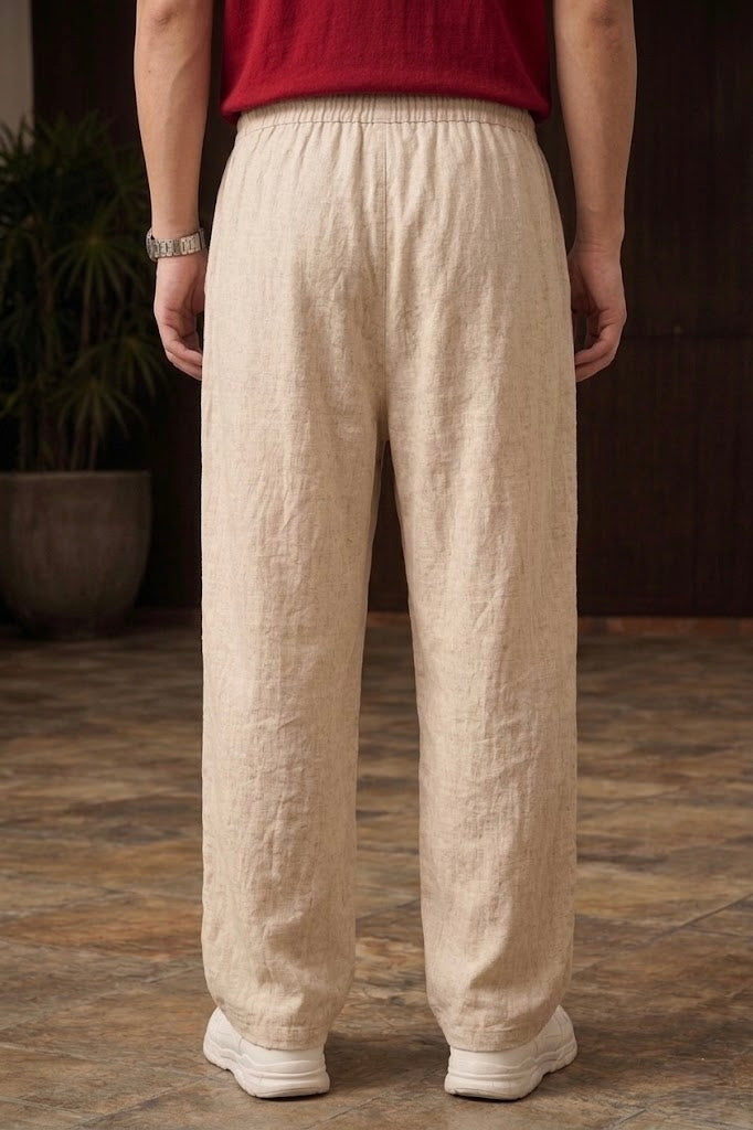 Chinese Baggy Pants for Unisex - Traditional Floral Embroidery | Casique