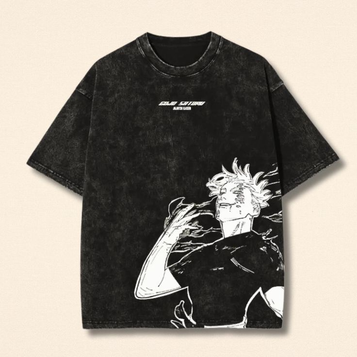 Gojo Satoru Oversized Acid Wash T-Shirt – Jujutsu Kaisen Inspired Streetwear
