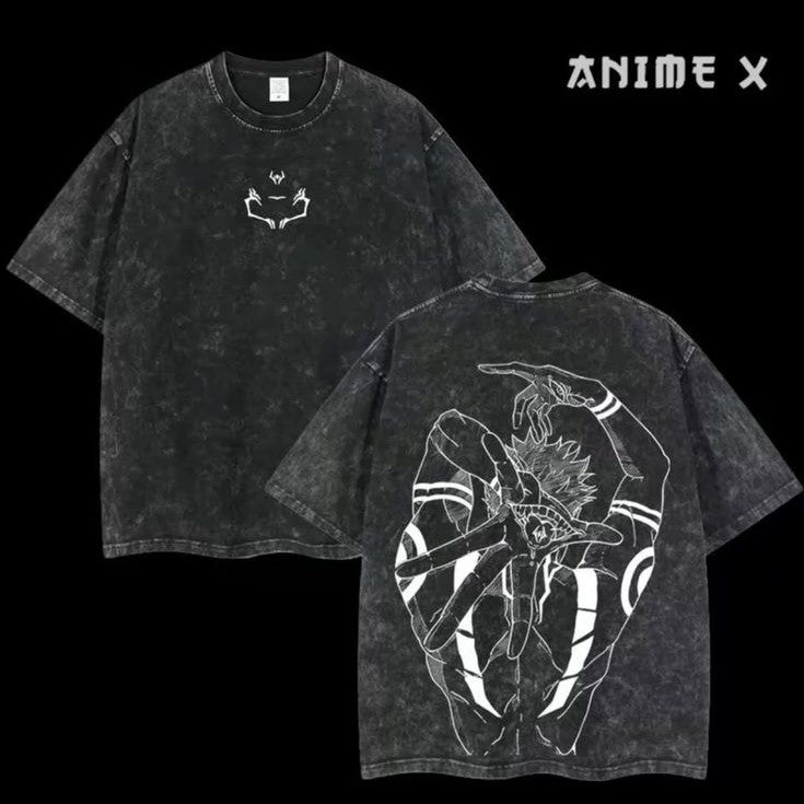 Sukuna Acid Wash T-Shirt – 240 GSM 100% French Terry Cotton