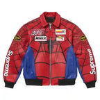Supreme x Vanson Leathers Spider-Man Racing Jacket - Red/Blue