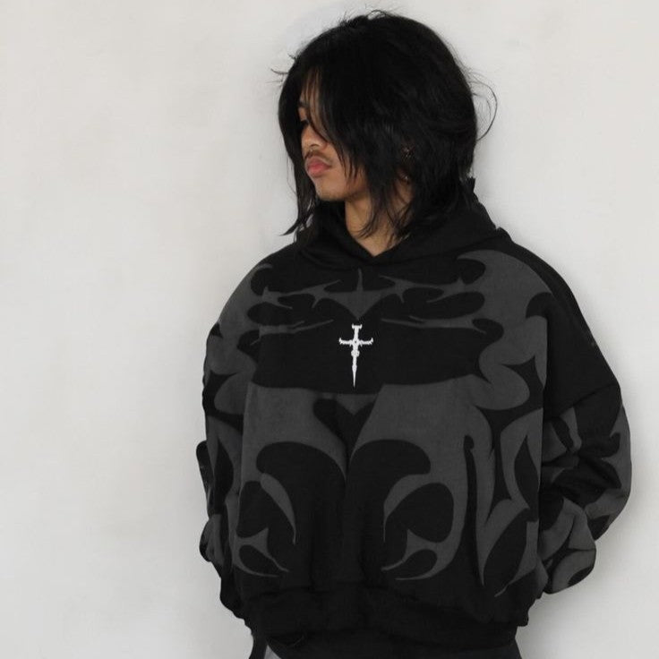 Depth Hoodie – Tribal Shadow Oversized Y2K | Casique