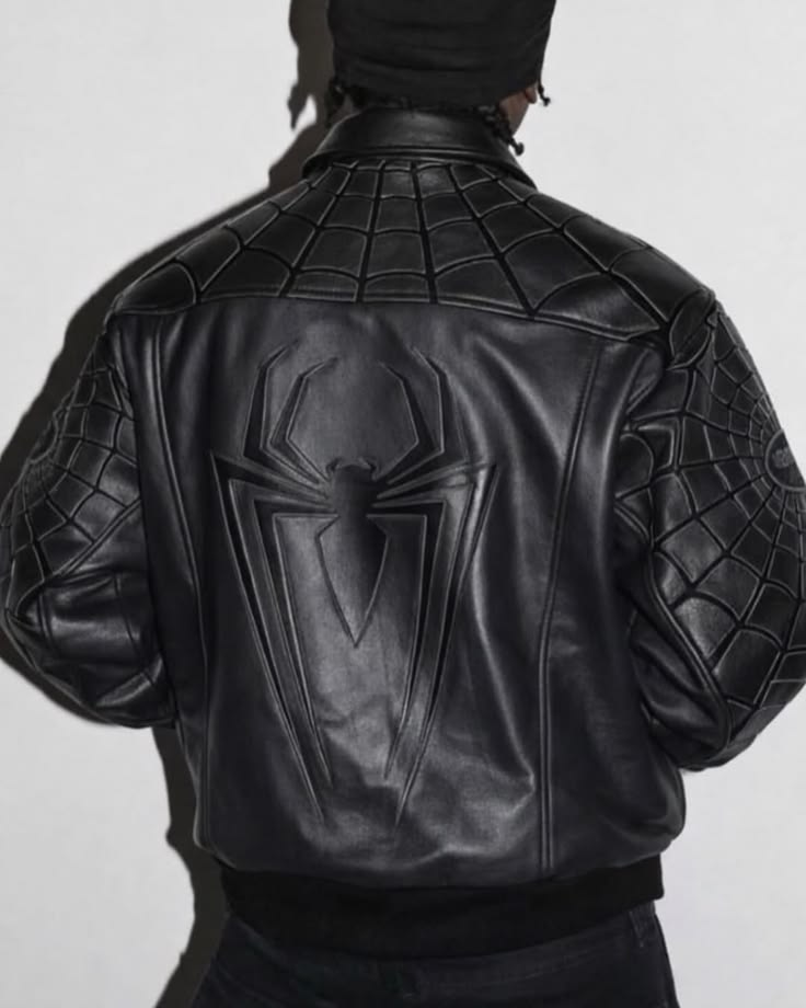 Supreme x Vanson Leathers "Spider-Man" Embroidered Leather Bomber – Black