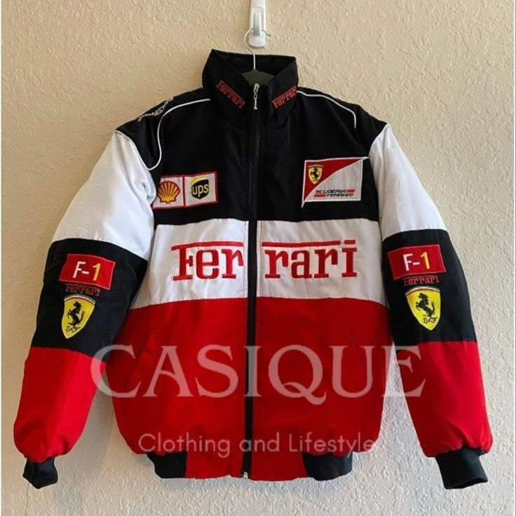 Ferrari Tri-Color Puffer Jacket - printed (Unisex)