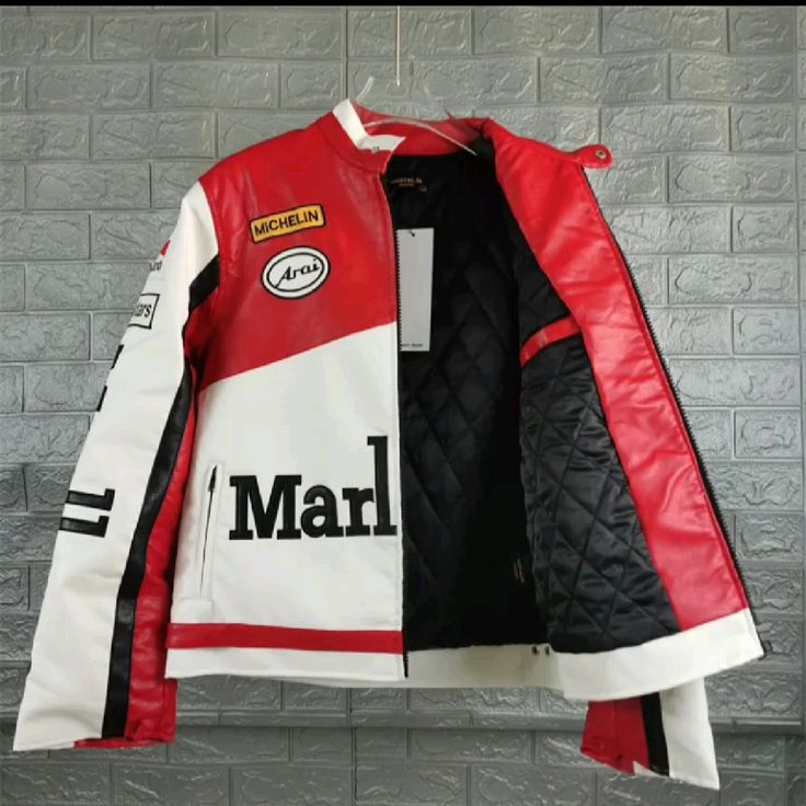 Marlboro Racing Leather Jacket – Vintage Motorsport Biker Jacket