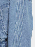 Light Blue Washed Denim CNY Jacket – Oversized Chinese Knot Streetwear Unisex Jacket