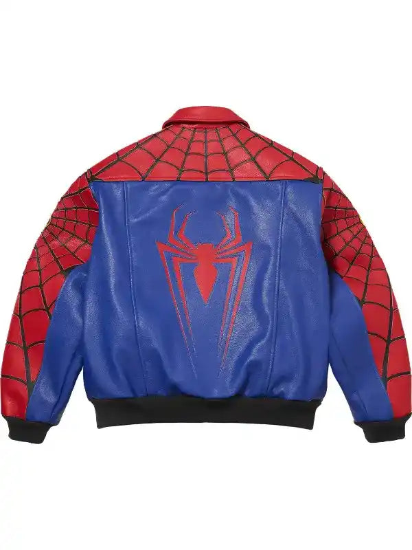 Supreme x Vanson Leathers Spider-Man Racing Jacket - Red/Blue